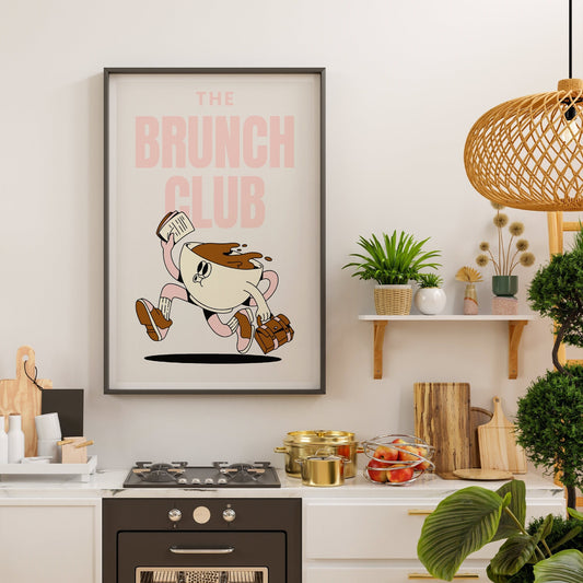 Brunch Club 07 Poster: Brunch Quote Print, Kitchen Decor, Trendy Home Decor, Food Lover Gift, Brunch Lover, Modern Wall Art, Cool Prints