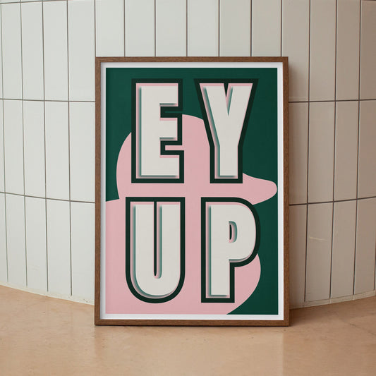 Ey Up Duck 03 Poster: Northern-Inspired Quote Poster, Charming Wall Art, Bold Home Decor, Yorkshire Print, Living Room Decor, Cool Prints