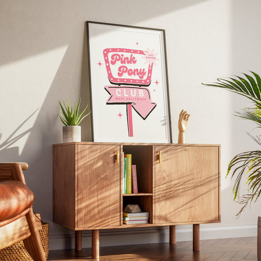 Pink Pony Club - Sign Post Poster: Chappell Roan Inspired Print, Lyric Wall Art, Music Quote Poster, Queer Home Decor, Y2K Aesthetic