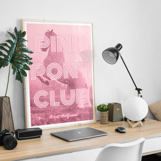 Pink Pony Club - Neon Poster: Chappell Roan Inspired Print, Lyric Wall Art, Music Quote Poster, Hollywood, Queer Home Decor, Y2K Aesthetic