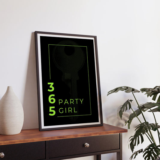 365 Party Girl - 08 Poster: Charli XCX Lyric Quote Print, Brat Summer, Bold Typography Wall Art, Modern Music Decor, Brat Aesthetic, Y2K