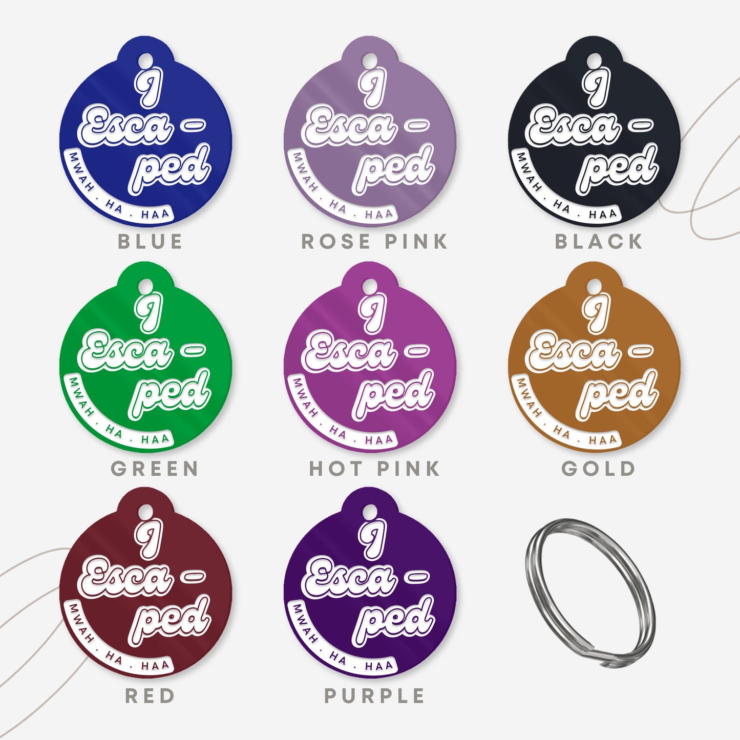 I Escaped, Mwah Ha Haa  , Personalised Dog ID Collar Tag: Funny Custom Pet Accessories, New Pet Essentials,  Hilarious Custom Dog Tag