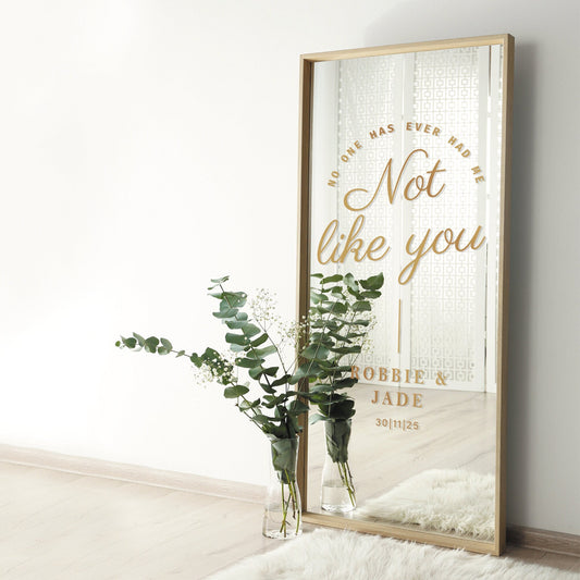 Not Like You 01: Custom DIY Wedding Mirror Decal - "No One's Ever Had Me, Not Like You" - Personalised Taylor Swift Wedding Sign Sticker