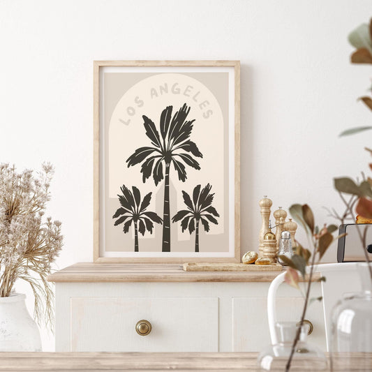 Los Angeles Print 02: California Poster, Travel Wall Art, Location Print, Modern Los Angeles Art, LA Aesthetic Home Decor, Hollywood Print