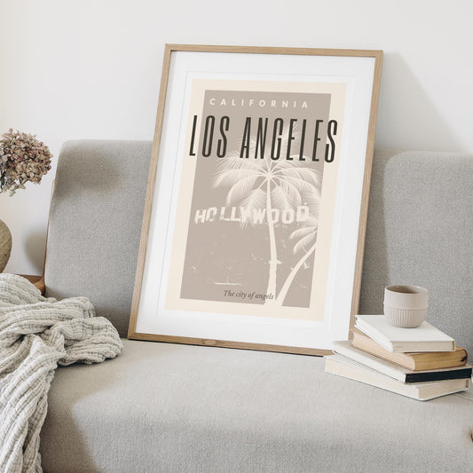 Los Angeles Print 05: California Poster, Travel Wall Art, Location Print, Modern Los Angeles Art, LA Aesthetic Home Decor, Hollywood Print