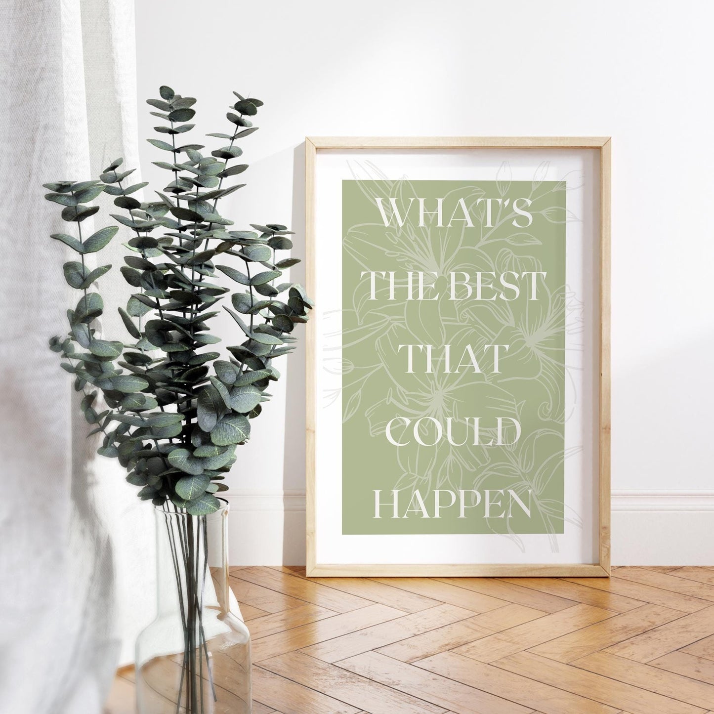 What's The Best That Could Happen - 02 Poster: Inspirational Quote, Motivational Wall Art, Typography Print, Unique Home Decor, Cool Print