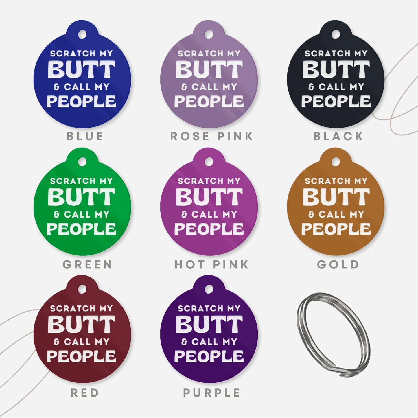 Scratch My Butt  -  Original Dog Tag: Personalised Dog ID Collar Tag, Funny Custom Pet Safety Accessories, New Pet Essentials, Dog Gift