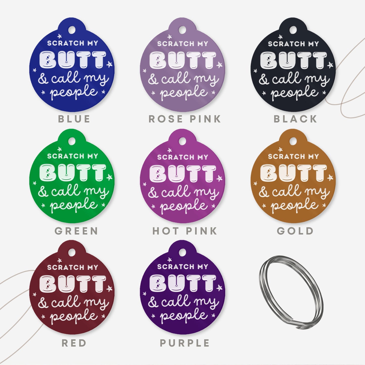 Scratch My Butt - Bubble Dog Tag: Personalised Dog ID Collar Tag, Funny Custom Pet Safety Accessories, New Pet Essentials, Dog Gift