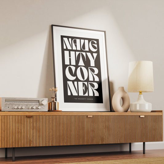 The Naughty Corner 03 Poster: Home Print, Unique Home Decor, Modern Wall Art, Wall Art, Playful Decor, Quote Print, Funny Home Sign Prints