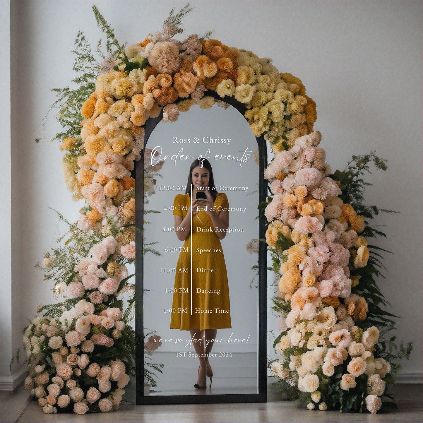 Order Of Events - Timeline Sticker: Custom Decor, Personalised Vinyl Decal For DIY Wedding, Wedding Sign, Order Of Events Sticker, Timeline