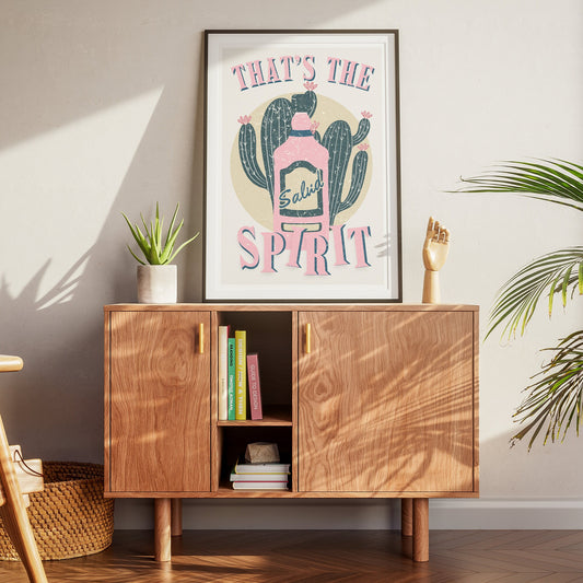 That's The Spirit 04 Print: Alcohol Quote Poster, Bar Decor, Gift for Drink Lovers, kitchen wall art, living room decor, Tequila Poster