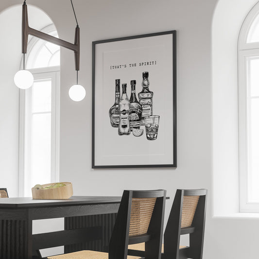 That's The Spirit 05 Print: Alcohol Quote Poster, Bar Decor, Gift for Drink Lovers, kitchen wall art, living room decor, Tequila Poster