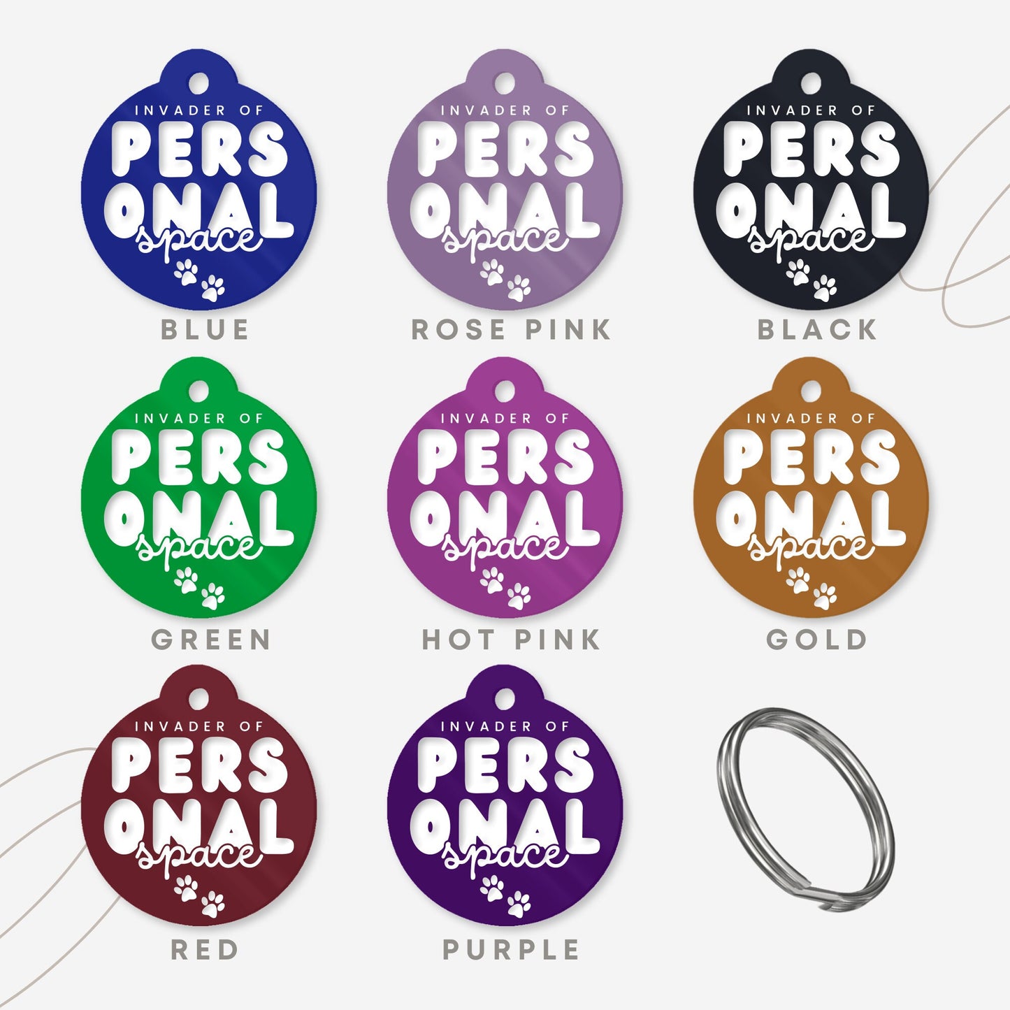 Invader Of Personal Space - Personalised Dog ID Tag: Custom Pet Safety Accessories, Cheeky Unique Gift For Dog, Hilariously Unique Pet ID