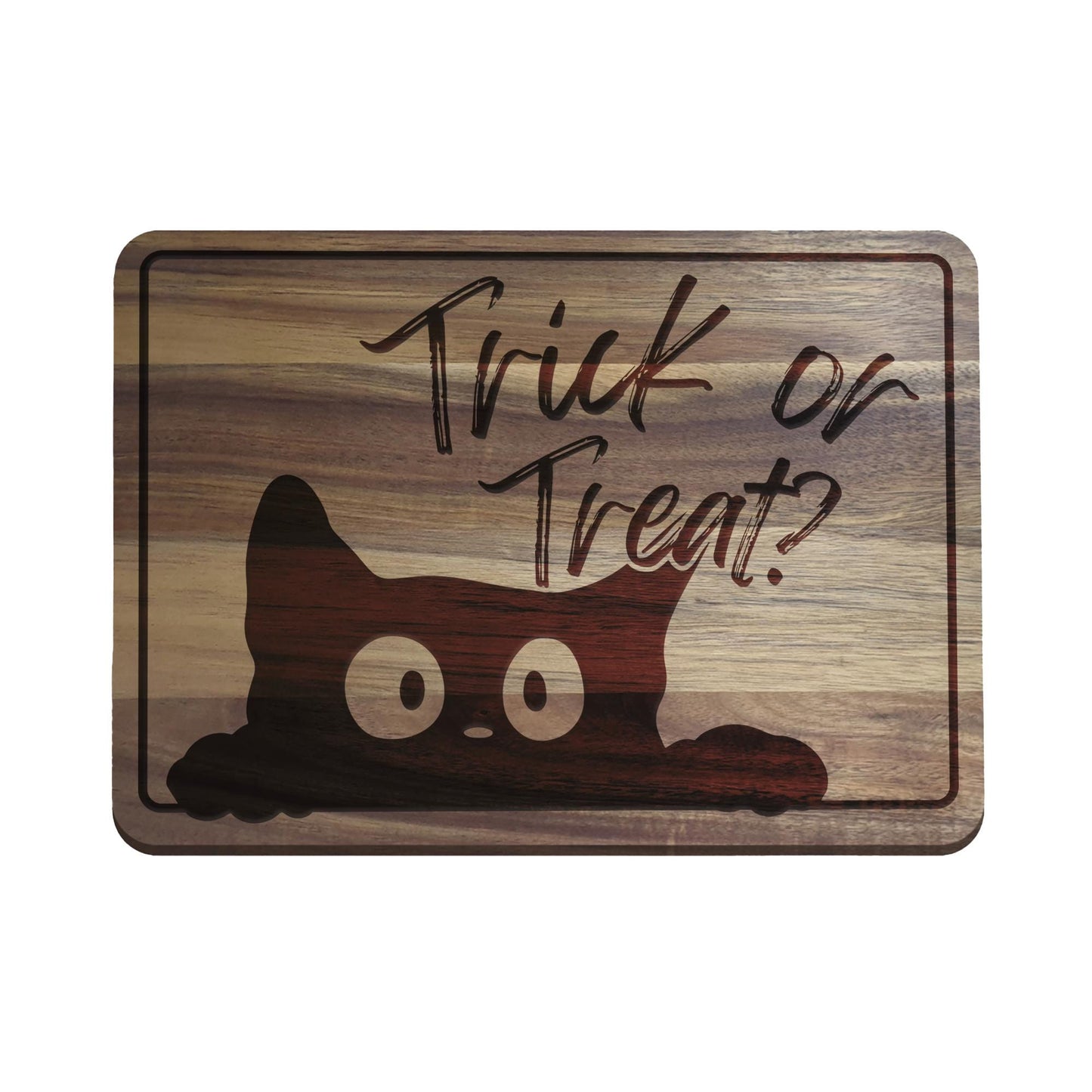 Trick or Treat Chopping Board - 08: Halloween Kitchen Decor, Spooky Season Wood Cutting Board, Autumnal Home Accessories Gift, Fall Vibes