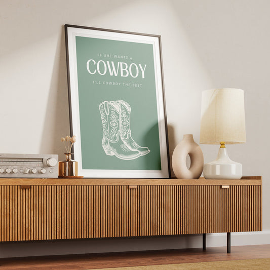 Cowboy The Best 03 Print: Zach Bryan Inspired Quote Poster, Rustic Country Music Wall Art, Western-Themed Home Decor, Gift For Country Lover