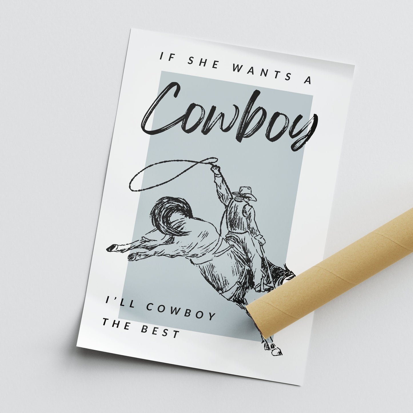 Cowboy The Best 04 Print: Zach Bryan Inspired Quote Poster, Rustic Country Music Wall Art, Western-Themed Home Decor, Gift For Country Lover