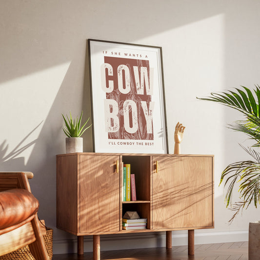 Cowboy The Best 05 Print: Zach Bryan Inspired Quote Poster, Rustic Country Music Wall Art, Western-Themed Home Decor, Gift For Country Lover