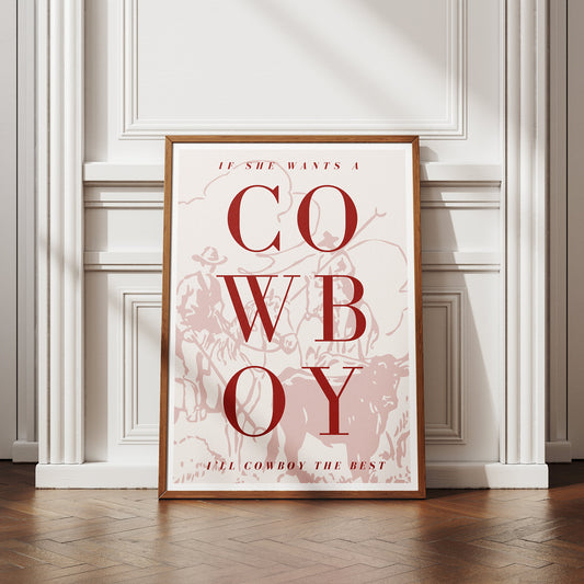 Cowboy The Best 06 Print: Zach Bryan Inspired Quote Poster, Rustic Country Music Wall Art, Western-Themed Home Decor, Gift For Country Lover