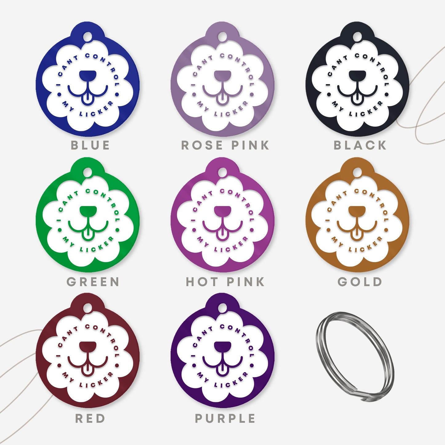 I Can't Control My Licker - Mouth, Personalised Dog Collar Tag: Funny Custom Pet Safety Accessories, New Pet Essentials, Unique Gift For Dog