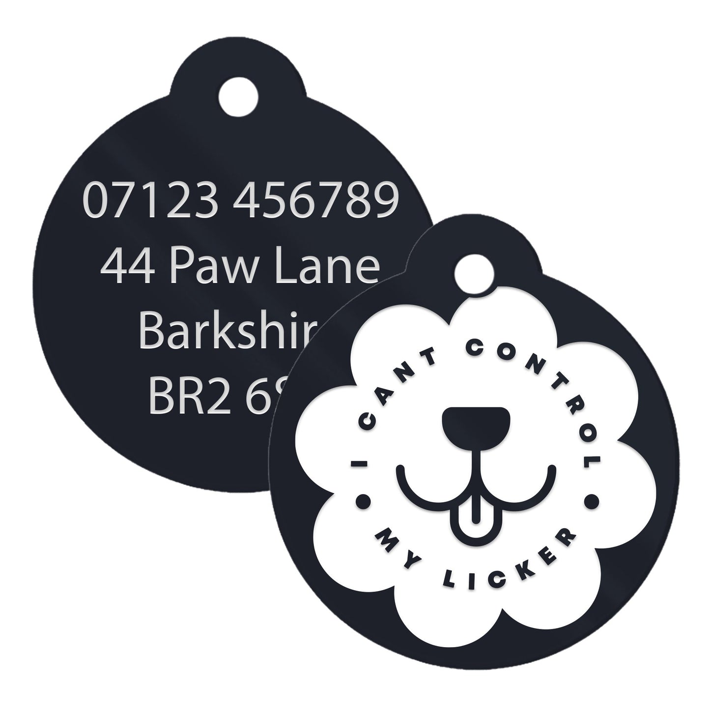 I Can't Control My Licker - Mouth, Personalised Dog Collar Tag: Funny Custom Pet Safety Accessories, New Pet Essentials, Unique Gift For Dog