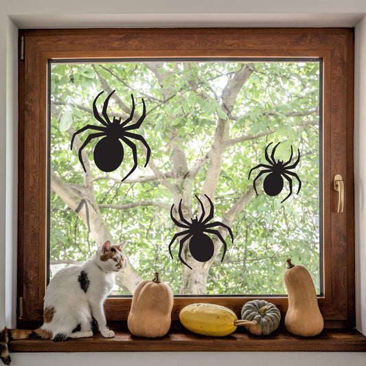 Spider Window Stickers: Halloween Decorations, Autumnal Window Decal, Silhouette Window Display, Home Decor, Halloween Party Decoration