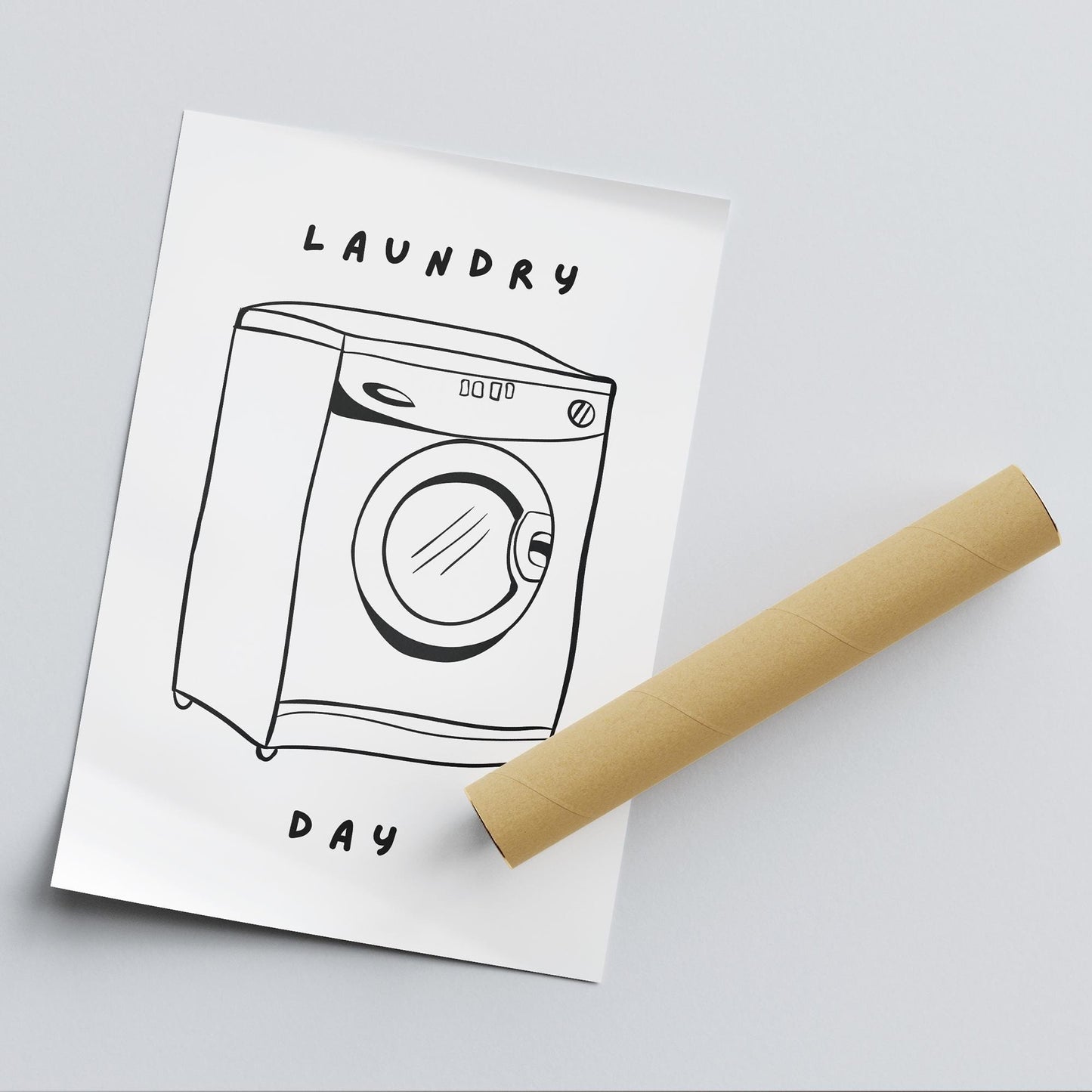 Laundry Day - Washing Machine Poster: Trendy Art, Unique Home Decor, Cool Laundry Room Print, Funny Quote Poster, Utility Room Art