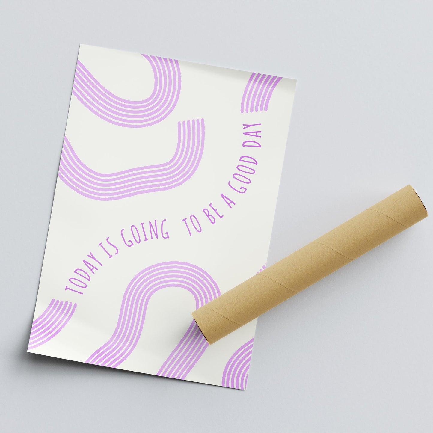 Today Is Going To Be A Good Day - Lines Poster: Bathroom Print, Unique Home Decor, Cool Print, Positive Quote Poster, Home Wall Art