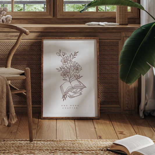 One More Chapter - 03 Poster: Book Quote Print, Book Lover Gift, Reading Decor, Cosy Home Decor, Book-Themed Art Print, Book Lover Wall Art