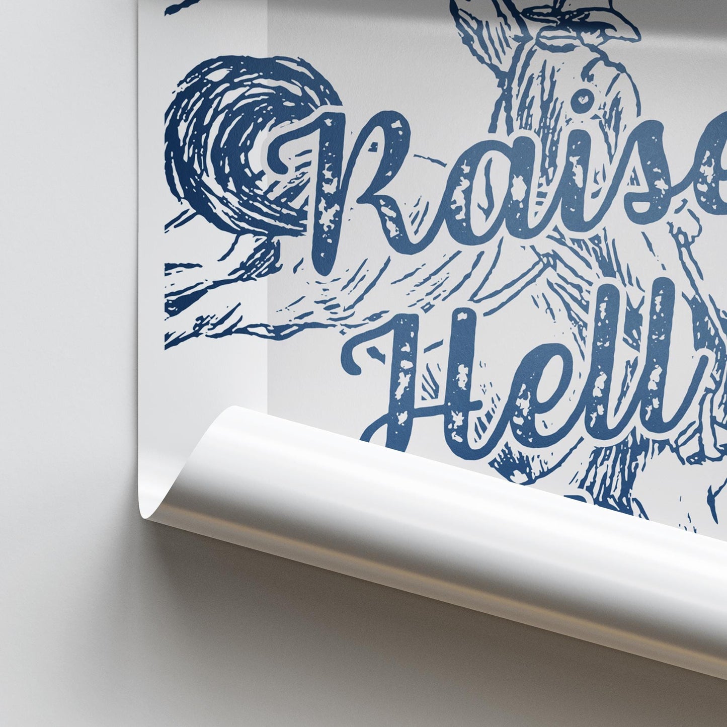 Raise Hell, Kid - 07 Poster: Art Print, Bold Art, Cowboy Decor, Graphic Design Print, Western Aesthetic Wall Art, Cool Print, Home Decor