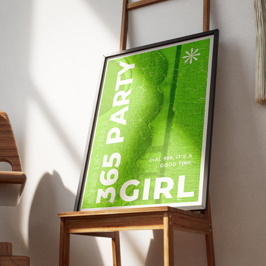 365 Party Girl - 04 Poster: Charli XCX Lyric Quote Print, Brat Summer, Bold Typography Wall Art, Modern Music Decor, Brat Aesthetic, Y2K