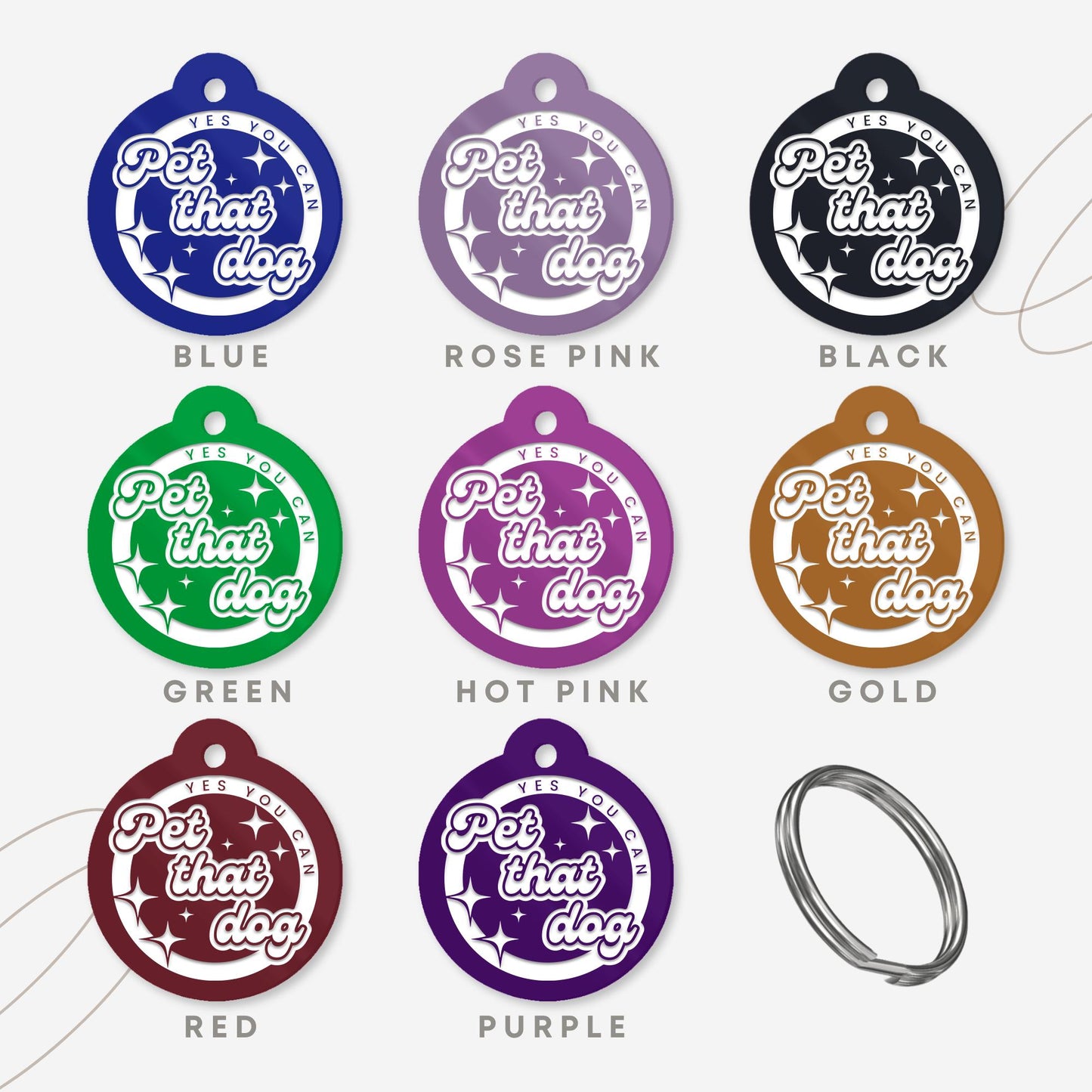 Yes, You Can Pet That Dog - Text Custom Dog ID Collar Tag: Funny Pet Safety Accessories, New Pet Essentials, Unique Gift For Dog