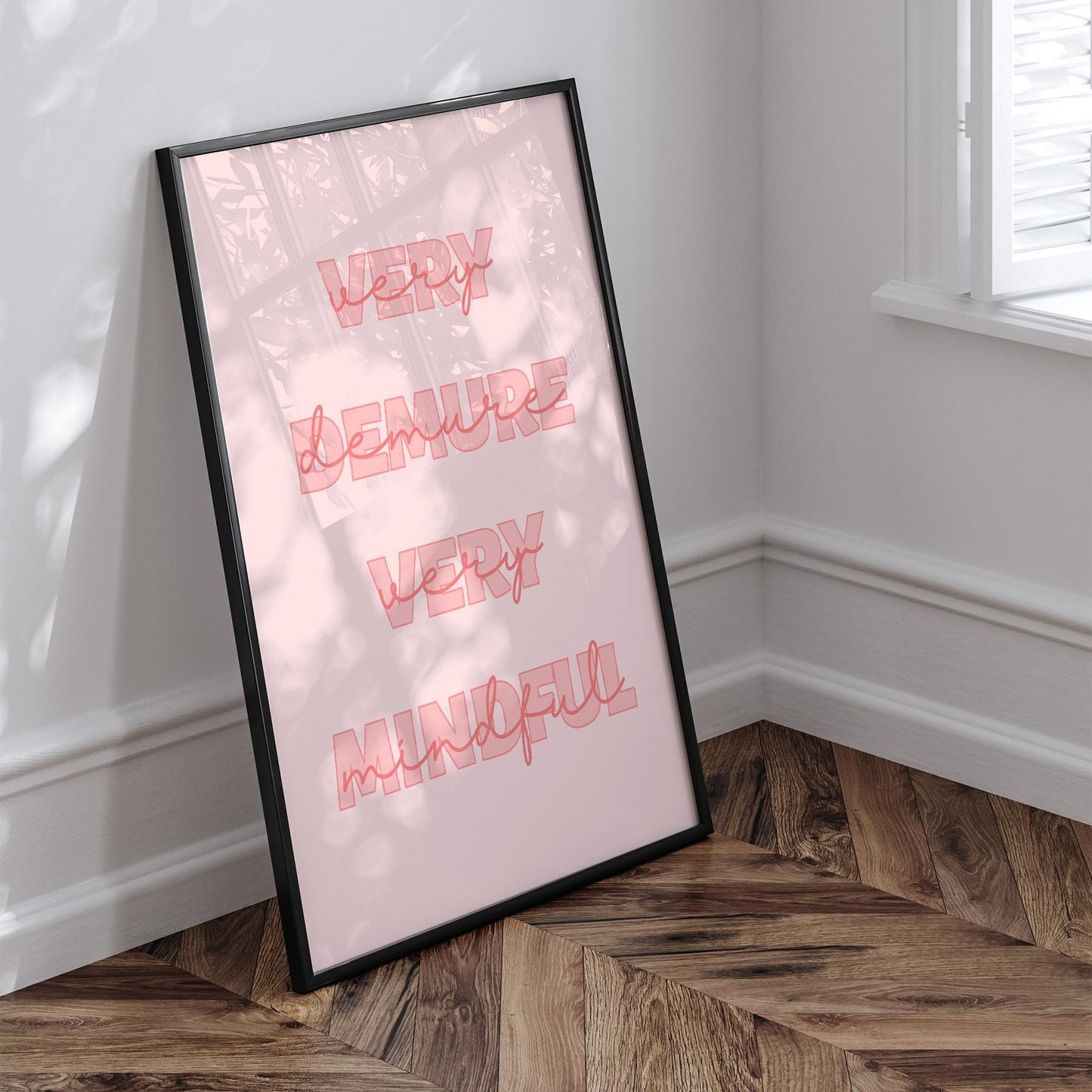 Very Demure, Very Mindful, Very Cutesy - 07 Typography Poster, Elegant Print, Aesthetic Prints, Unique Art, Trending Meme Print, Home Decor