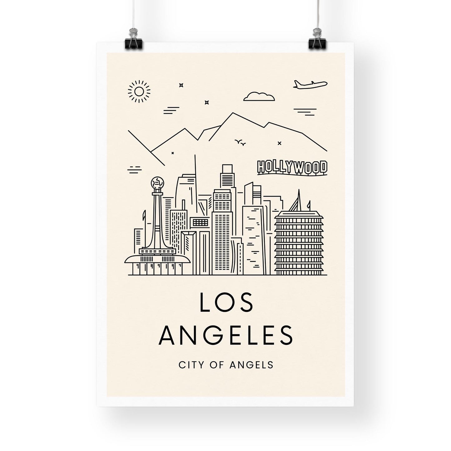 Los Angeles Print 01: California Poster, Travel Wall Art, Location Print, Modern Los Angeles Art, LA Aesthetic Home Decor, Hollywood Print
