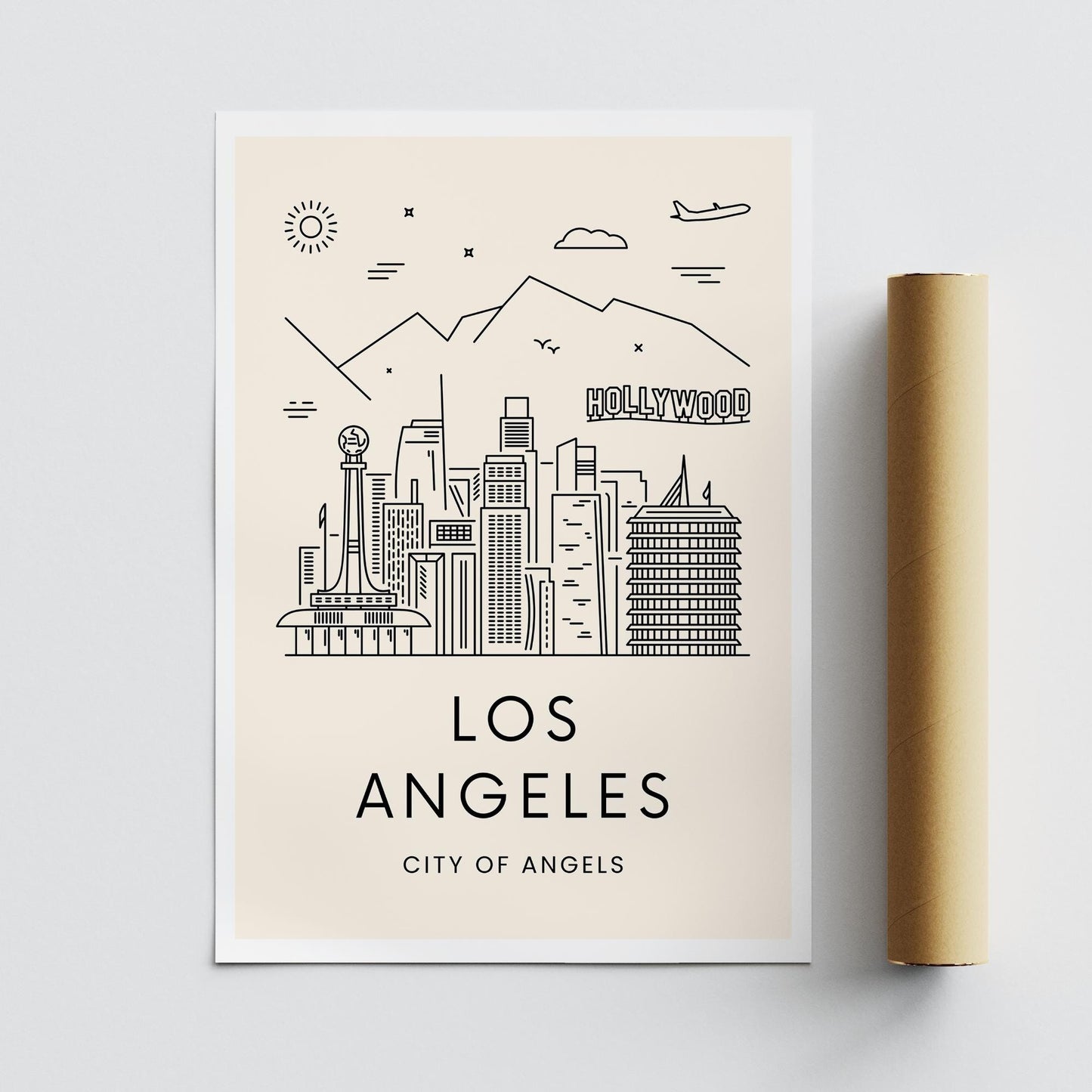 Los Angeles Print 01: California Poster, Travel Wall Art, Location Print, Modern Los Angeles Art, LA Aesthetic Home Decor, Hollywood Print