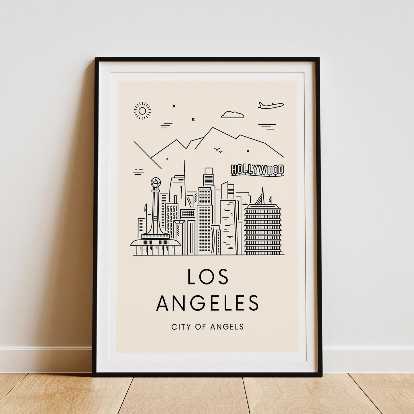 Los Angeles Print 01: California Poster, Travel Wall Art, Location Print, Modern Los Angeles Art, LA Aesthetic Home Decor, Hollywood Print