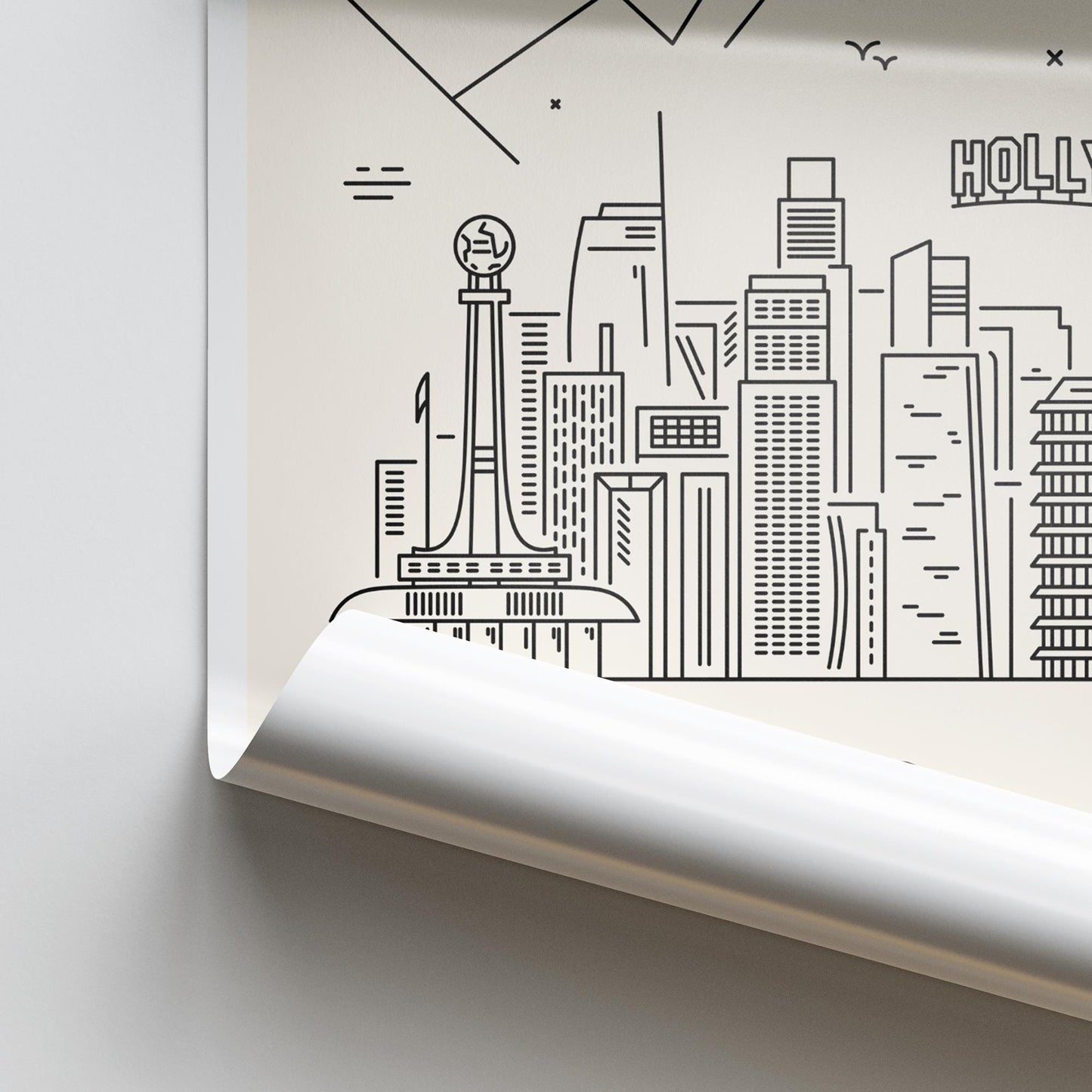 Los Angeles Print 01: California Poster, Travel Wall Art, Location Print, Modern Los Angeles Art, LA Aesthetic Home Decor, Hollywood Print