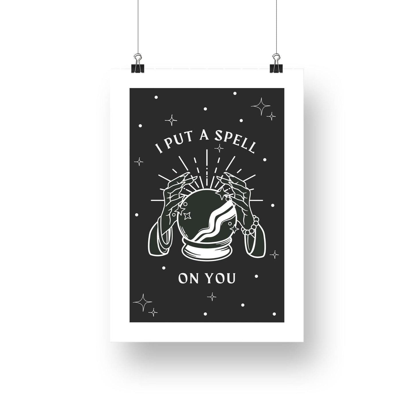 I Put A Spell On You - Crystal Ball Poster: Seasonal Decor, Fall Wall Art, Spooky Vibes Print, Halloween Poster, Autumnal Home Decor Gift