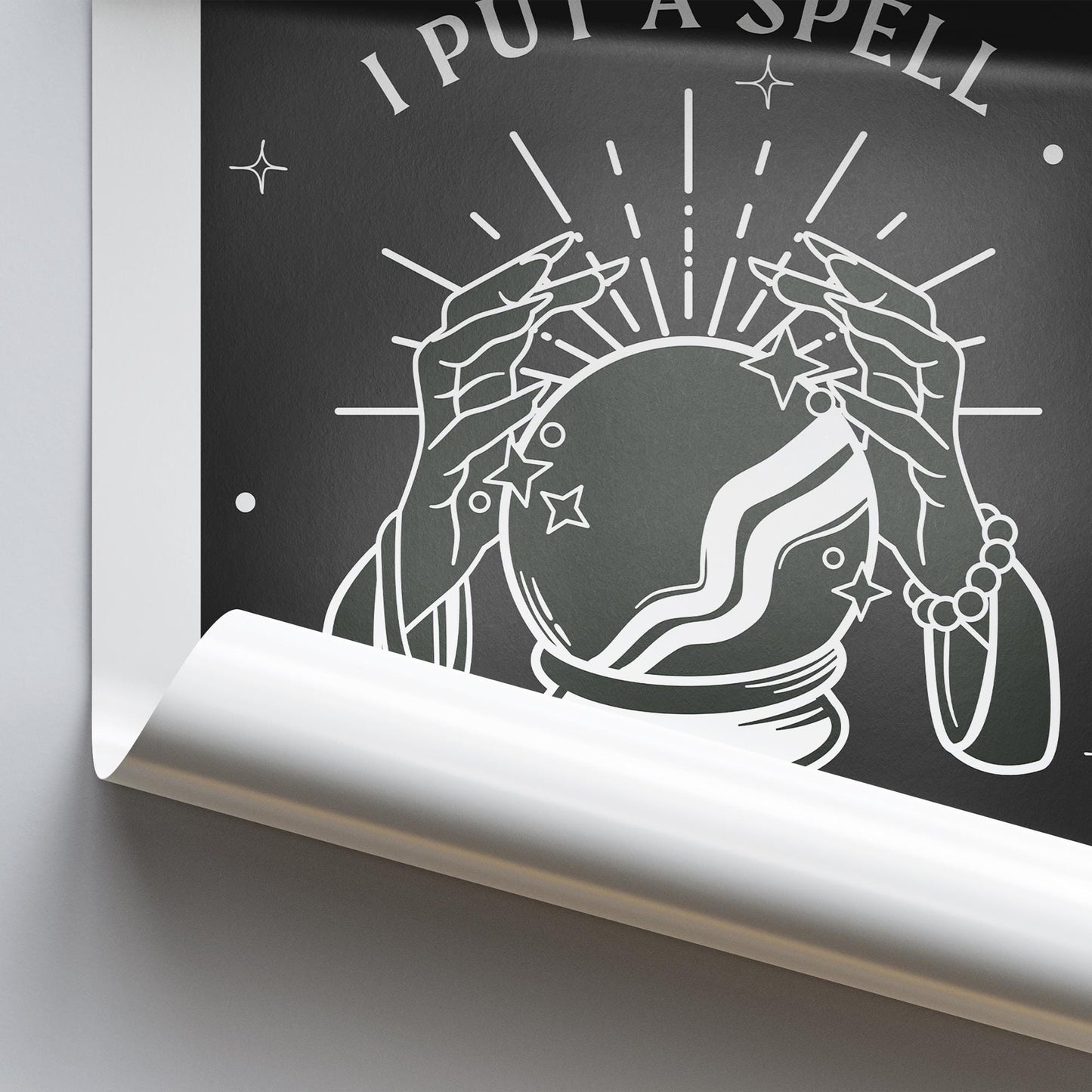 I Put A Spell On You - Crystal Ball Poster: Seasonal Decor, Fall Wall Art, Spooky Vibes Print, Halloween Poster, Autumnal Home Decor Gift