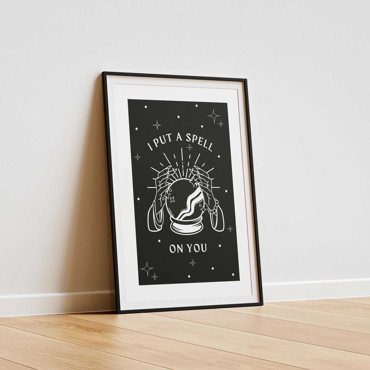 I Put A Spell On You - Crystal Ball Poster: Seasonal Decor, Fall Wall Art, Spooky Vibes Print, Halloween Poster, Autumnal Home Decor Gift