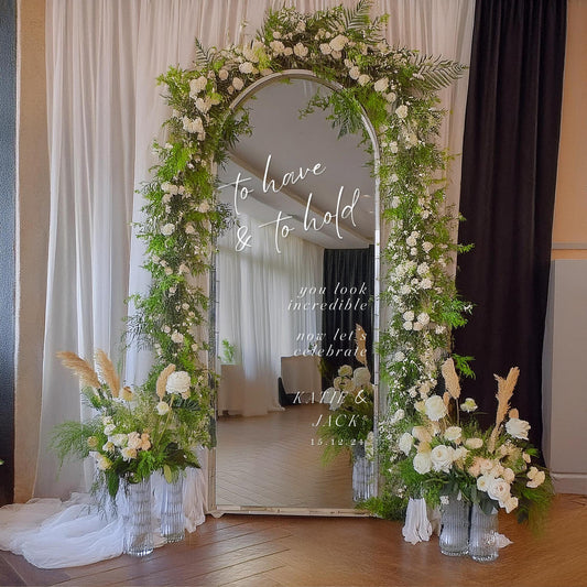 To Have & To Hold - 05: Personalised Wedding Mirror Sticker, Vinyl Decal for DIY Wedding Quote Sign, Custom Sticker For Wedding Party Decor