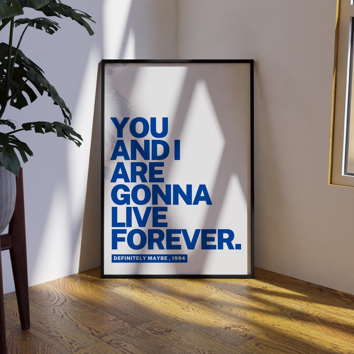 Live Forever - 03 Type Poster: Oasis Print, Song-Inspired Print, Iconic Quote Wall Art, Britpop Home Decor, Music Lover, Typography Poster