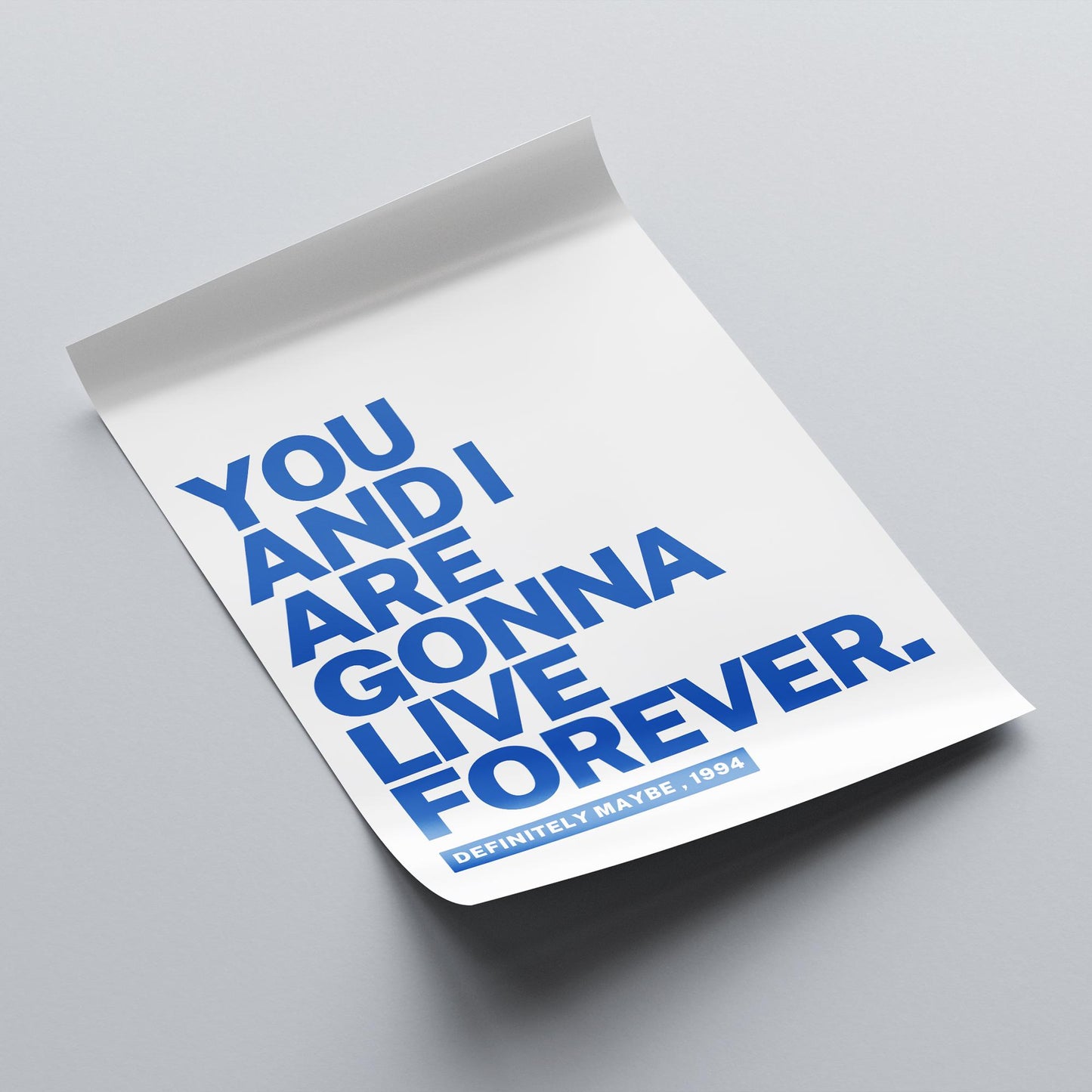 Live Forever - 03 Type Poster: Oasis Print, Song-Inspired Print, Iconic Quote Wall Art, Britpop Home Decor, Music Lover, Typography Poster