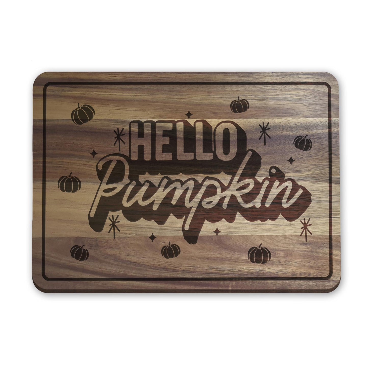 Hello Pumpkin Chopping Board 03: Fall Kitchen Decor, Autumnal Home Decor, Fall Gift, Halloween Serving Board, Cosy Seasonal Home Accessories