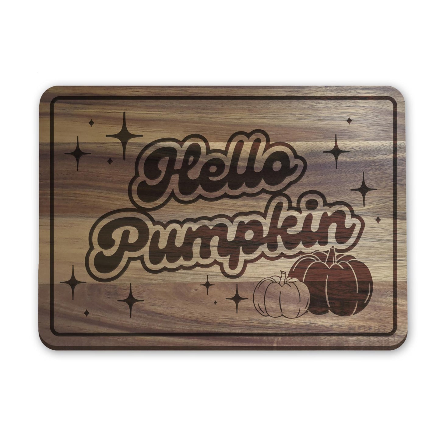 Hello Pumpkin Chopping Board 05: Fall Kitchen Decor, Autumnal Home Decor, Fall Gift, Halloween Serving Board, Cosy Seasonal Home Accessories