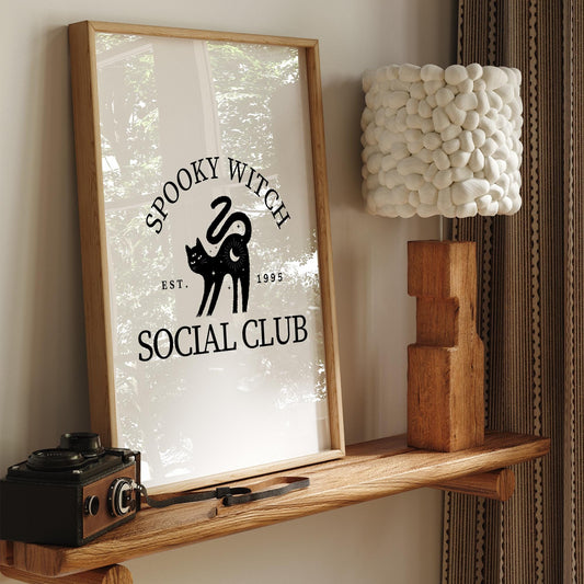 Spooky Witch Social Club Poster: Seasonal Decor, Fall Wall Art, Spooky Vibes Print, Halloween Poster, Autumnal Home Decor Gift, Witchy Vibes