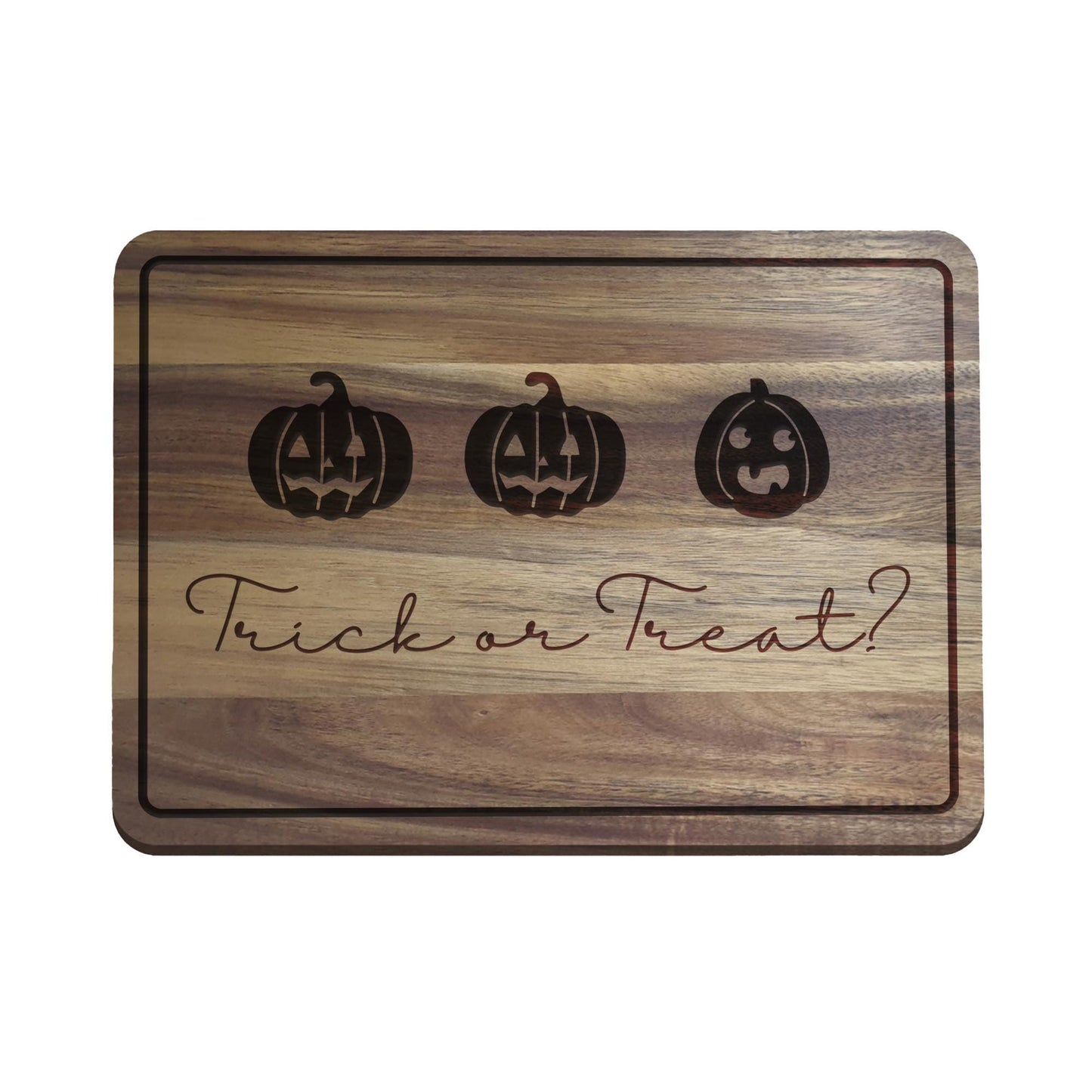 Trick or Treat Chopping Board - 06: Halloween Kitchen Decor, Spooky Season Wood Cutting Board, Autumnal Home Accessories Gift, Fall Vibes