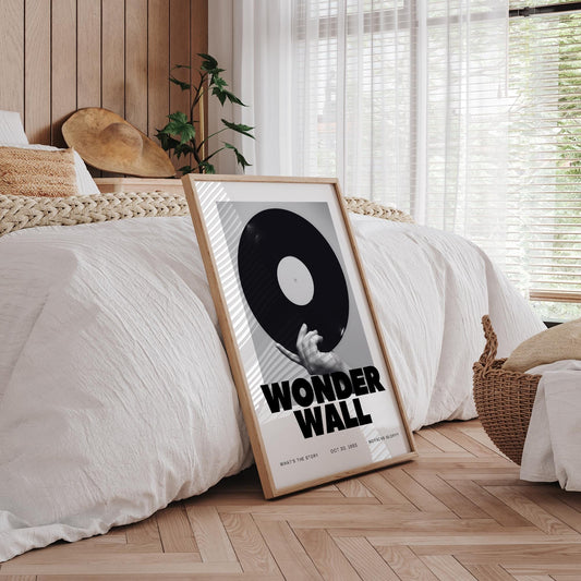 Wonderwall - 05 Music Poster: Oasis Print, Song-Inspired Print, Iconic Quote Wall Art, Britpop Home Decor, Music Lover, Typography Poster