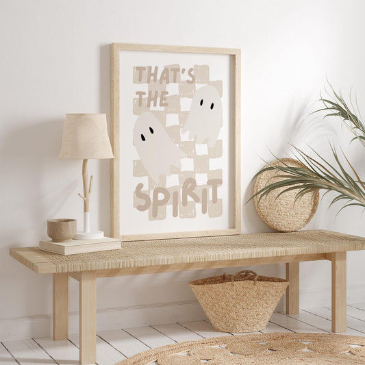 That's The Spirit - Ghost 01 Poster: Halloween Wall Art, Autumnal Home Decor, Spooky Season Wall Art, Edgy Home Decor, Cute Halloween decor