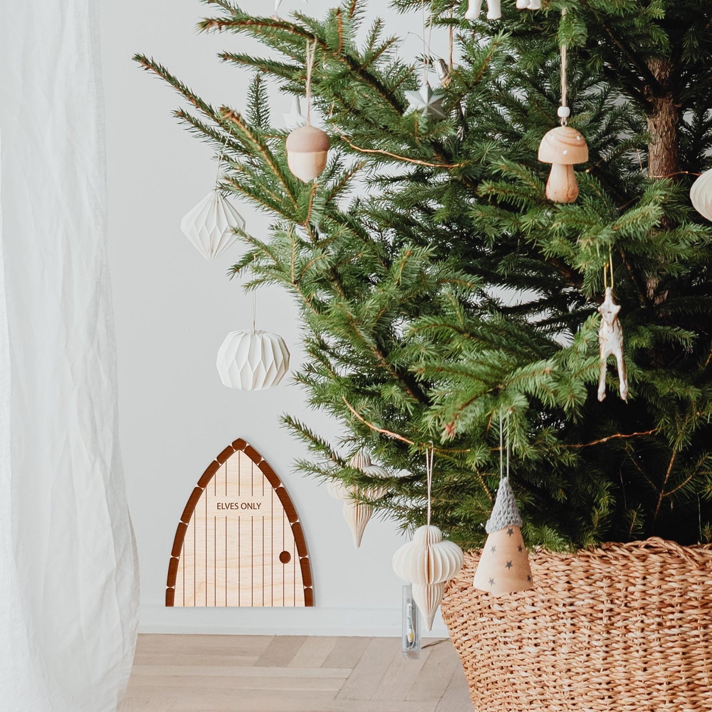 Christmas Elf Door decor different sizes Story Of Santa Elves Engraved Birch Wood