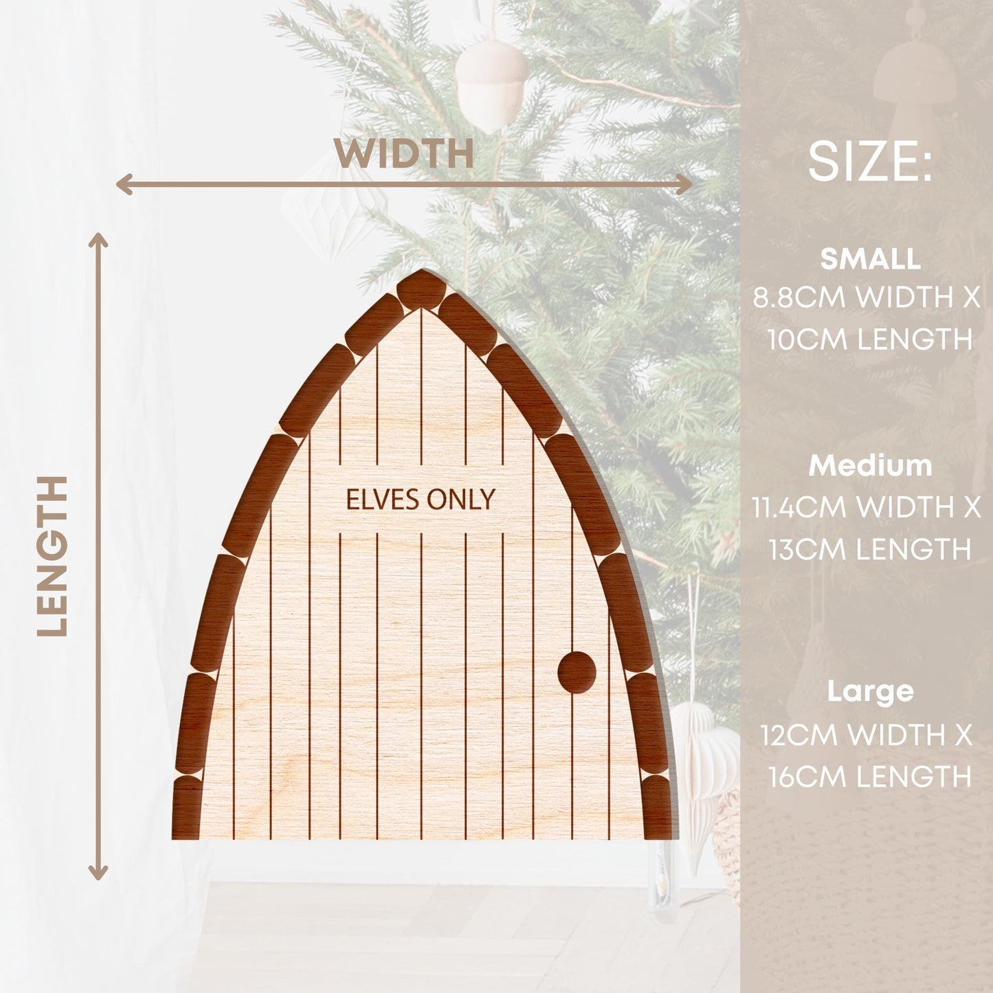 Christmas Elf Door decor different sizes Story Of Santa Elves Engraved Birch Wood